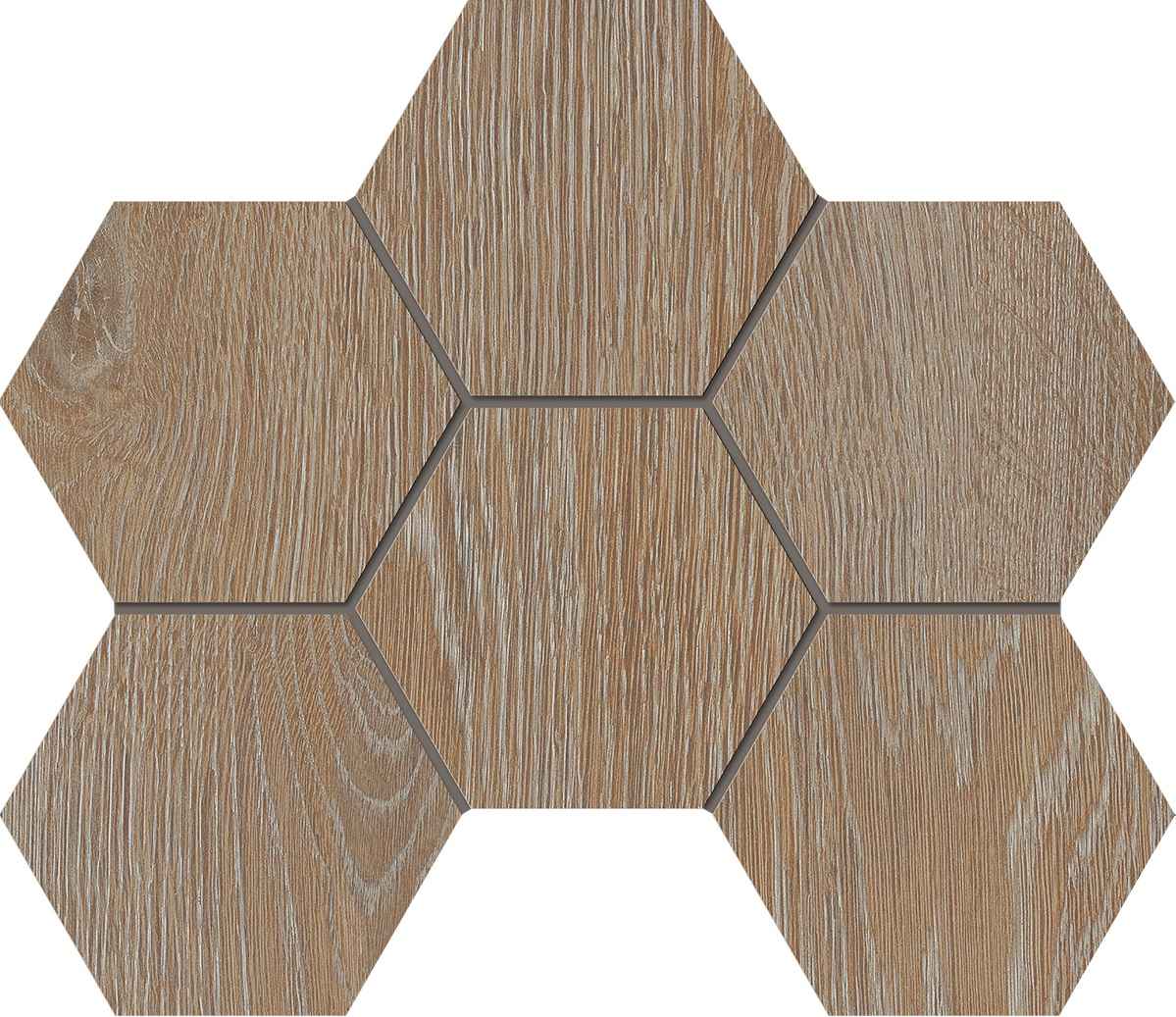 KW01 Kraft Wood Rusty Beige Hexagon 250x285 структурированный бежевый мозаика