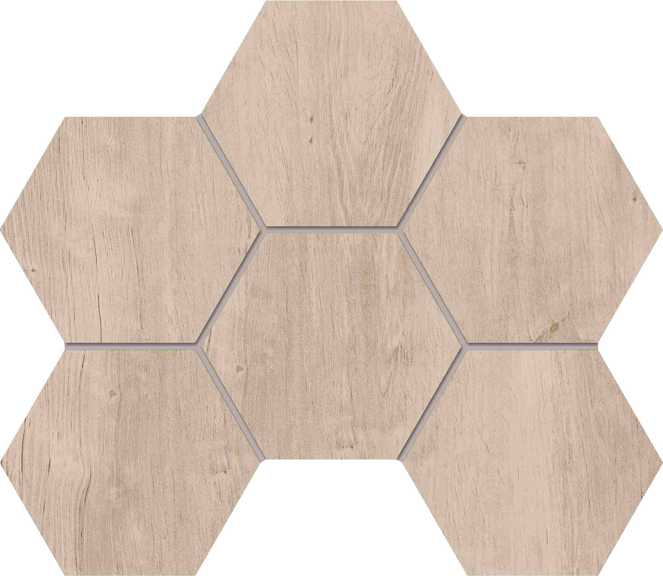 SF02 Soft Wood Creamy Hexagon 250x285 неполированный бежевый мозаика